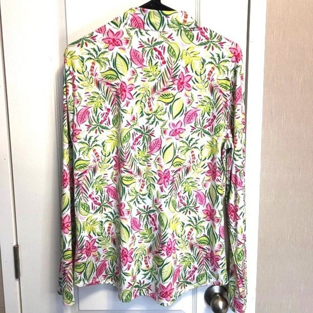 Emerald 18 Womens Tropical Floral Print Long Sleeve Golf Tennis Skirt Set L - Picture 3 of 8